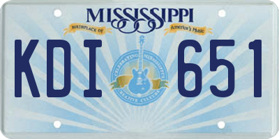 MS license plate KDI651