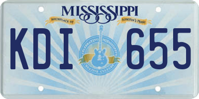 MS license plate KDI655