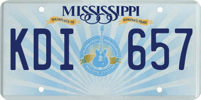 MS license plate KDI657