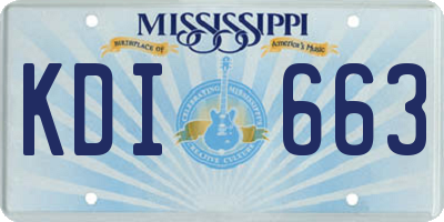 MS license plate KDI663