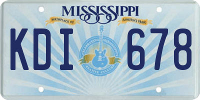 MS license plate KDI678
