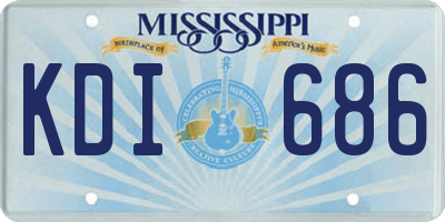 MS license plate KDI686