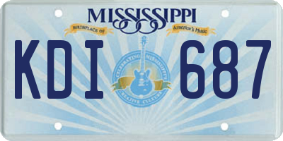 MS license plate KDI687