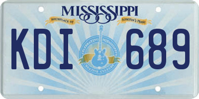 MS license plate KDI689