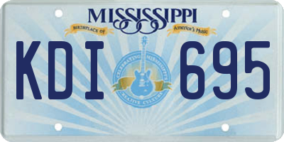 MS license plate KDI695