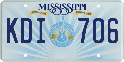 MS license plate KDI706
