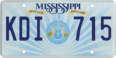 MS license plate KDI715