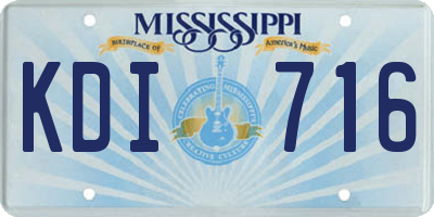 MS license plate KDI716