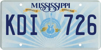 MS license plate KDI726