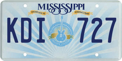 MS license plate KDI727