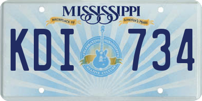 MS license plate KDI734