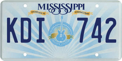 MS license plate KDI742