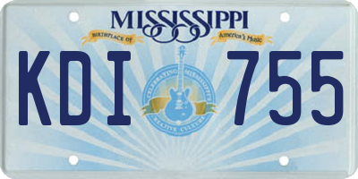 MS license plate KDI755