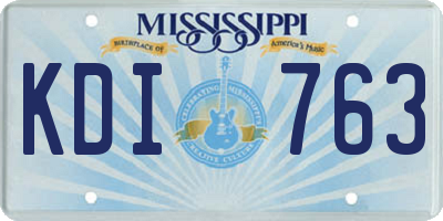 MS license plate KDI763