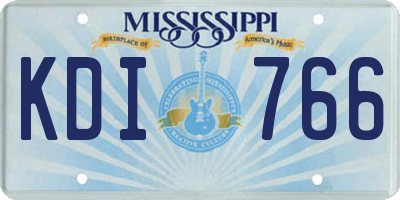 MS license plate KDI766