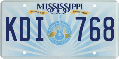 MS license plate KDI768