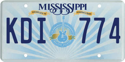MS license plate KDI774