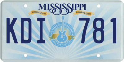 MS license plate KDI781