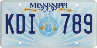MS license plate KDI789