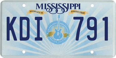 MS license plate KDI791