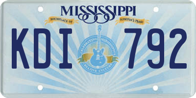 MS license plate KDI792