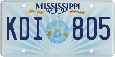 MS license plate KDI805