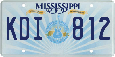 MS license plate KDI812