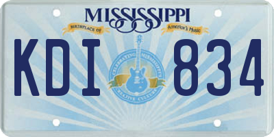 MS license plate KDI834