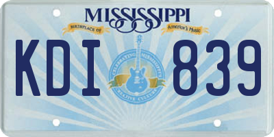 MS license plate KDI839