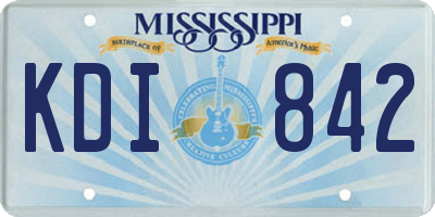 MS license plate KDI842