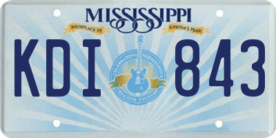 MS license plate KDI843