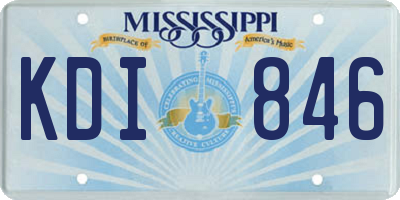 MS license plate KDI846