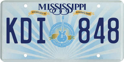 MS license plate KDI848