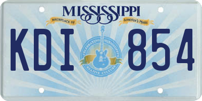 MS license plate KDI854