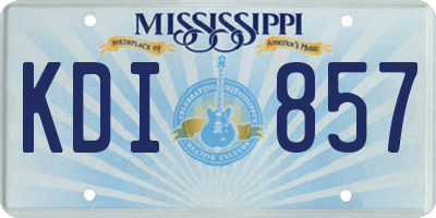 MS license plate KDI857