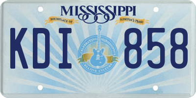 MS license plate KDI858