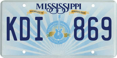 MS license plate KDI869