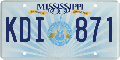 MS license plate KDI871