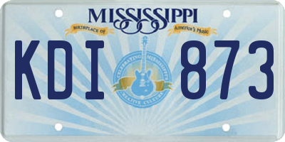 MS license plate KDI873