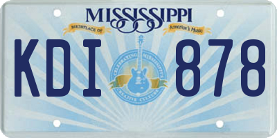 MS license plate KDI878