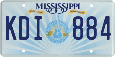 MS license plate KDI884