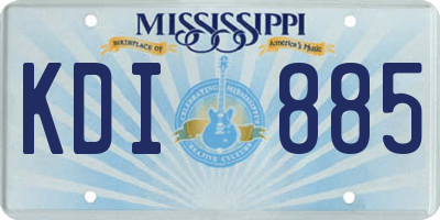 MS license plate KDI885