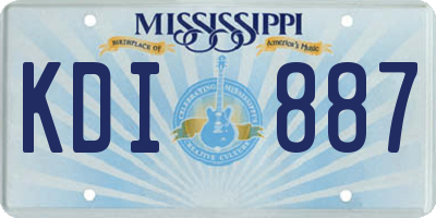 MS license plate KDI887