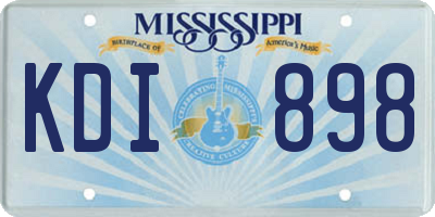 MS license plate KDI898