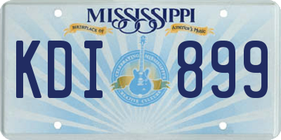 MS license plate KDI899
