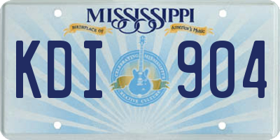MS license plate KDI904