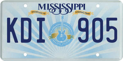 MS license plate KDI905