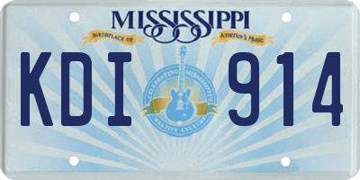 MS license plate KDI914