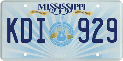 MS license plate KDI929