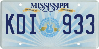 MS license plate KDI933